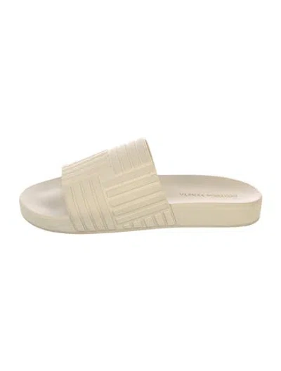 Pre-owned Bottega Veneta Rubber Slides In Neutrals