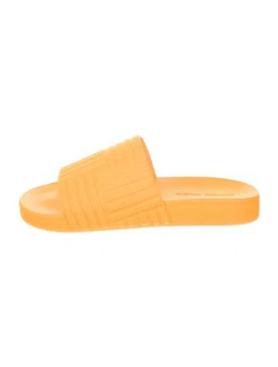 Pre-owned Bottega Veneta Rubber Slides In Orange