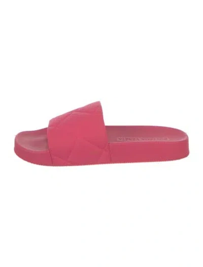 Pre-owned Bottega Veneta Rubber Slides In Pink