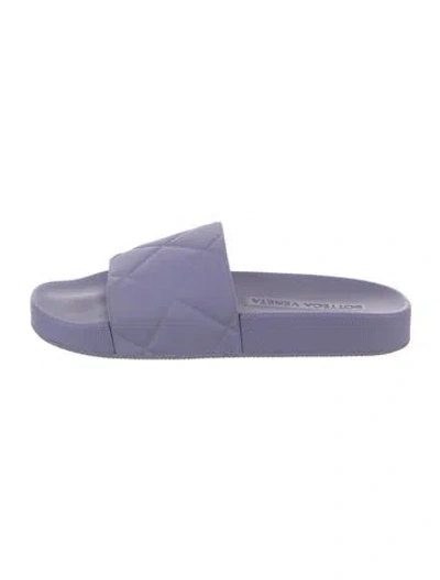 Pre-owned Bottega Veneta Rubber Slides In Purple