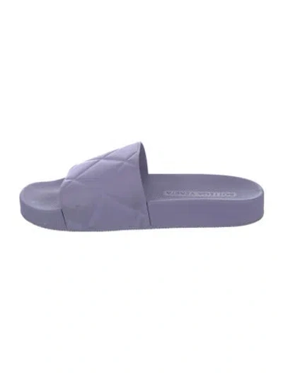 Pre-owned Bottega Veneta Rubber Slides In Purple