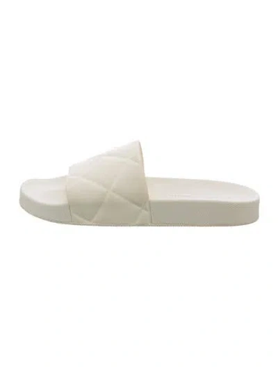 Pre-owned Bottega Veneta Rubber Slides In White
