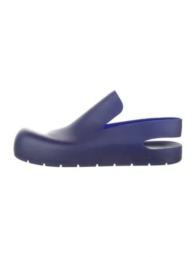 Pre-owned Bottega Veneta Rubber Slingback Flats In Blue