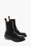 Bottega Veneta Polished Finish Black Ankle Boots With Elastic Side Panels