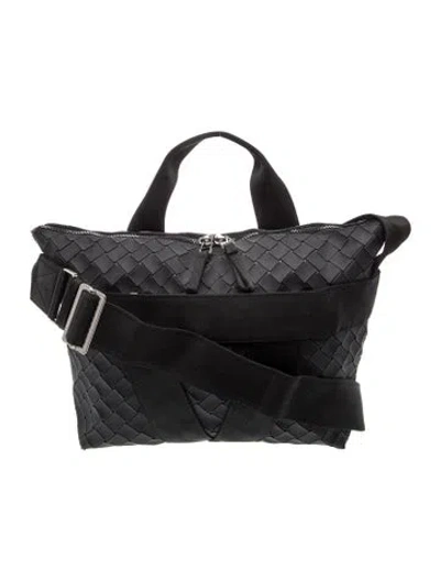 Pre-owned Bottega Veneta Rubber Weekender Bag In Black