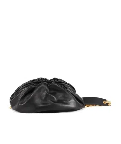 Bottega Veneta Ruched Leather Messenger Bag In Black