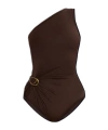 Bottega Veneta Brown Stretch Nylon Swimsuit In Black