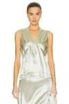 Bottega Veneta Ruffle Satin Blouse In Frosting