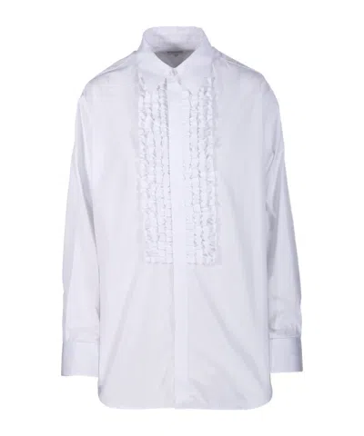 Bottega Veneta Ruffled Detail Shirt In White