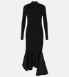 Bottega Veneta Matt Fluid Viscose Dress In Black
