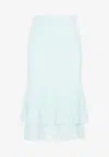 Bottega Veneta Cotton Midi Skirt For Women – Ss24 Collection In Blue