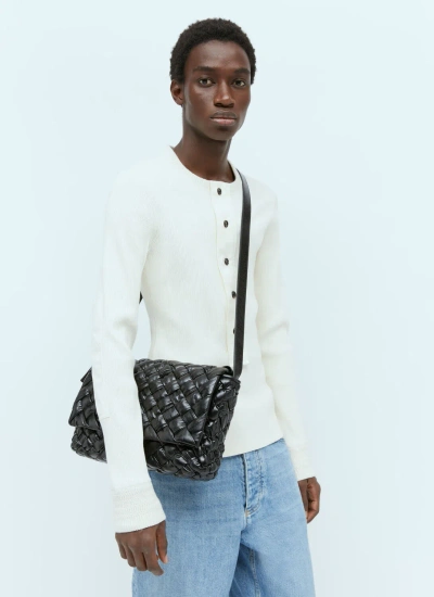 Bottega Veneta Rumple Messenger Bag In Black-silver