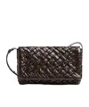 Bottega Veneta Rumple Messenger Woven Crossbody Bag In Brown