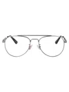 Bottega Veneta Ruthenium-ruthenium-transparent Metal Glasses In Metallic
