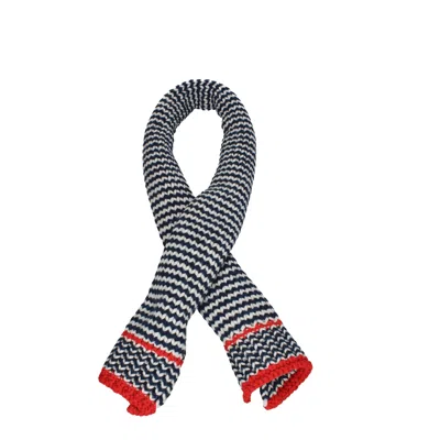 Bottega Veneta Men's Scarf Wool Blue/red In Multi
