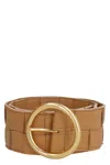 Bottega Veneta Women's Leather Belt In Saddle Brown