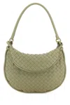 BOTTEGA VENETA SAGE GREEN LEATHER GEMELLI MEDIUM SHOULDER BAG