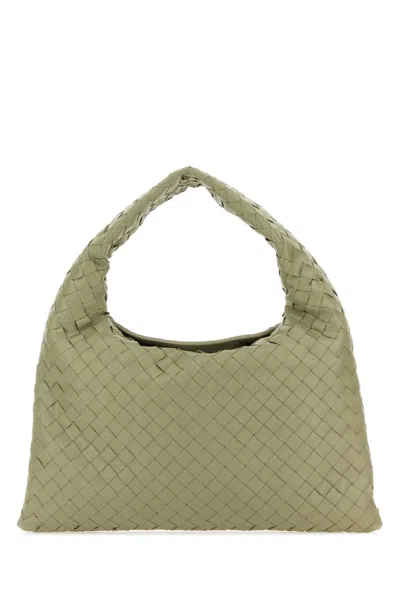 Bottega Veneta Small Hop Leather Shoulder Bag In Travertine