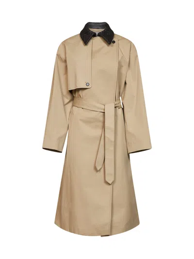 Bottega Veneta Sahara Lightweight Waterproof Cotton Trench Coat In Yellow