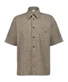 Bottega Veneta Sahara Mel Short-sleeve Flecked Shirt In Brown