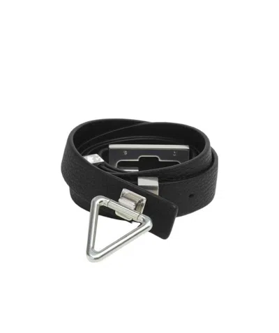 Bottega Veneta Saint German Leather Belt In Black
