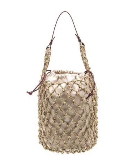 Pre-owned Bottega Veneta Salina Macrame Large In Neutral