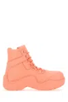 Bottega Veneta Salmon Nylon And Rubber Puddle Bomber Ankle Boots