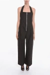 Bottega Veneta Salon 01 Stretch-linen Halterneck Jumpsuit With Bodice