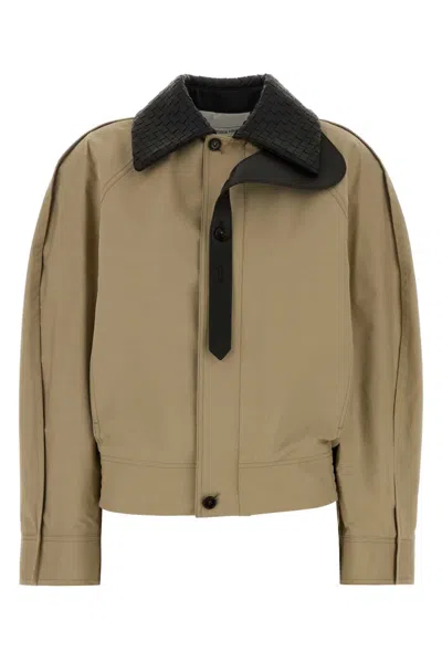 Bottega Veneta Sand Cotton Jacket In Blue