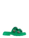 Bottega Veneta Flash Padded Flat Sandals In Green