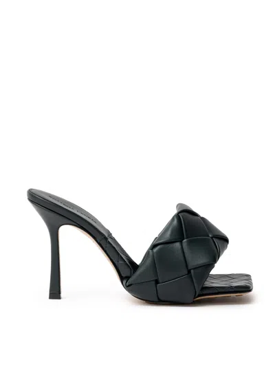 BOTTEGA VENETA SANDAL MULE LIDO IN DARK GREEN BOTTEGA VENETA