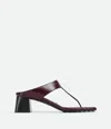 Bottega Veneta Square Toe Quilted Block Heel Sandals In Dark Barolo