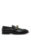 Bottega Veneta Astaire Knot Plaque Leather Loafers In Black