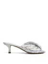 Bottega Veneta Silver Slip On Heels In Silver