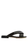 Bottega Veneta Women Dark Brown Leather Riva Slippers