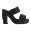 Bottega Veneta Black Raffia Heels