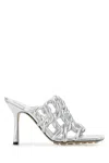 Bottega Veneta Reflection Woven Metallic Leather Mules