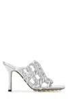 Bottega Veneta Reflection Woven Metallic Leather Mules