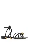 Bottega Veneta Sandali Flat Adam In Pelle Nera Donna In Black