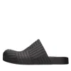 Bottega Veneta The Slider Intrecciato-embossed Rubber Slides In Nero Scuri