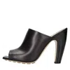 Bottega Veneta Elegantly Crafted Nappa Leather Canalazzo Sandals With 11 Cm Heel In Nero Scuri