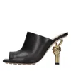 Bottega Veneta Black Open Toe Sandals In Nero Scuri