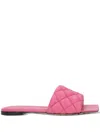 Bottega Veneta Flat Padded Sandals In Blue