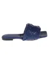 Bottega Veneta The Lido Intrecciato Leather Sandal In Blue