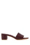 Bottega Veneta Parco 45 Intrecciato Leather Mules In Bordeaux