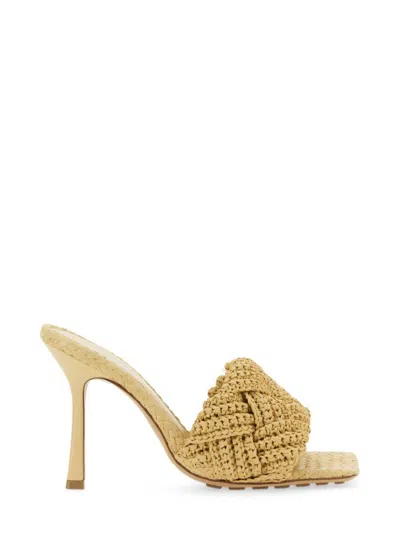 Bottega Veneta Chunky Knotted Woven Mules With Stiletto Heel In Brown