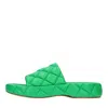Bottega Veneta Quilted Green Slides With Chunky Sole In Verde Blu E Verdi