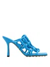 Bottega Veneta 100mm Twisted Interwoven Leather Sandals In Negro
