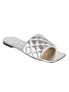 Bottega Veneta 10mm Padded Quilted Leather Flats In Silver