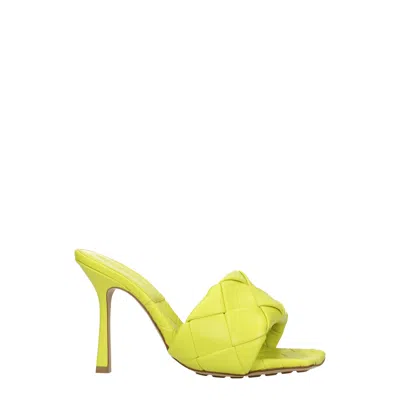 Bottega Veneta Sandals Women Leather Green/kiwi
